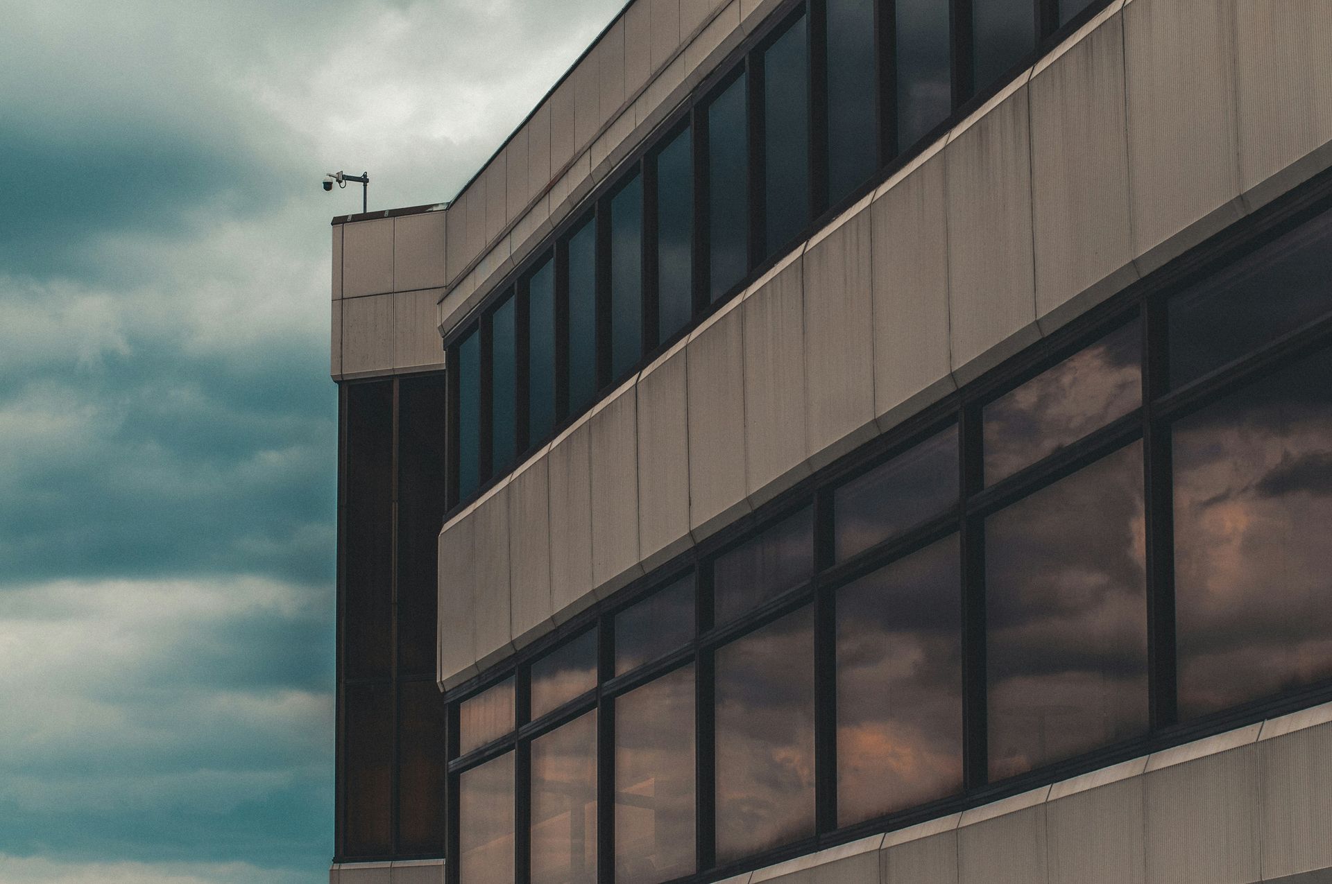 a building with glass windows